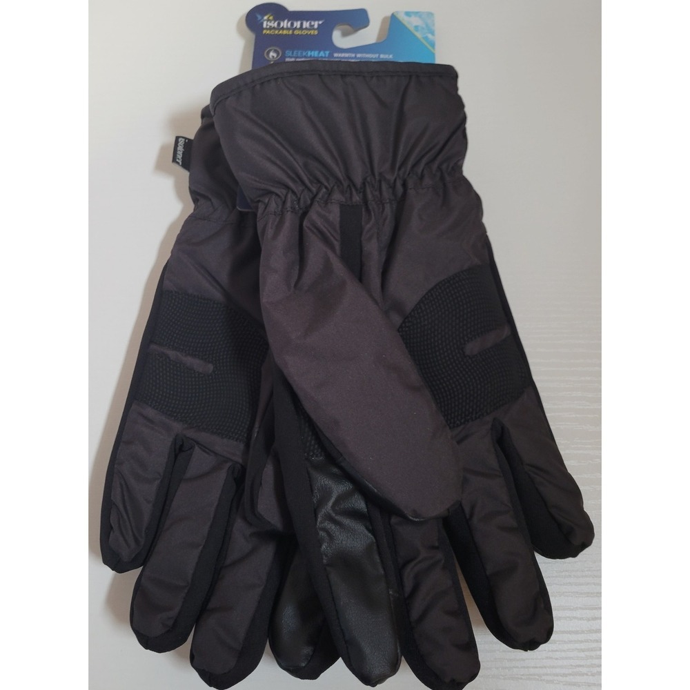 Isotoner Sleek Heat Mens Gloves Size L/XL Black NEW NWT Smart Dri 1411 - Picture 5 of 6